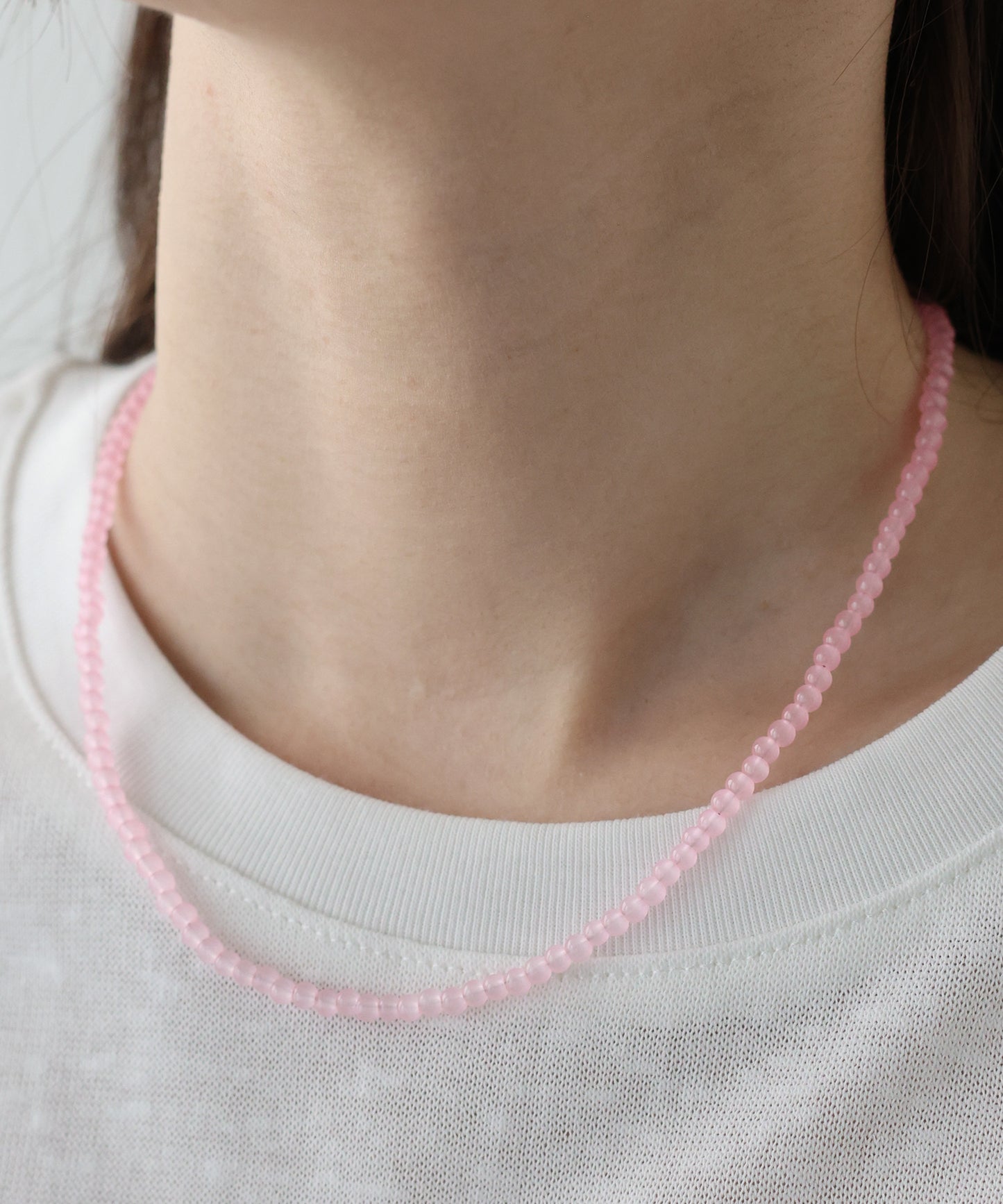 【早割5％OFF】クリアカラービーズネックレス【ネコポス】