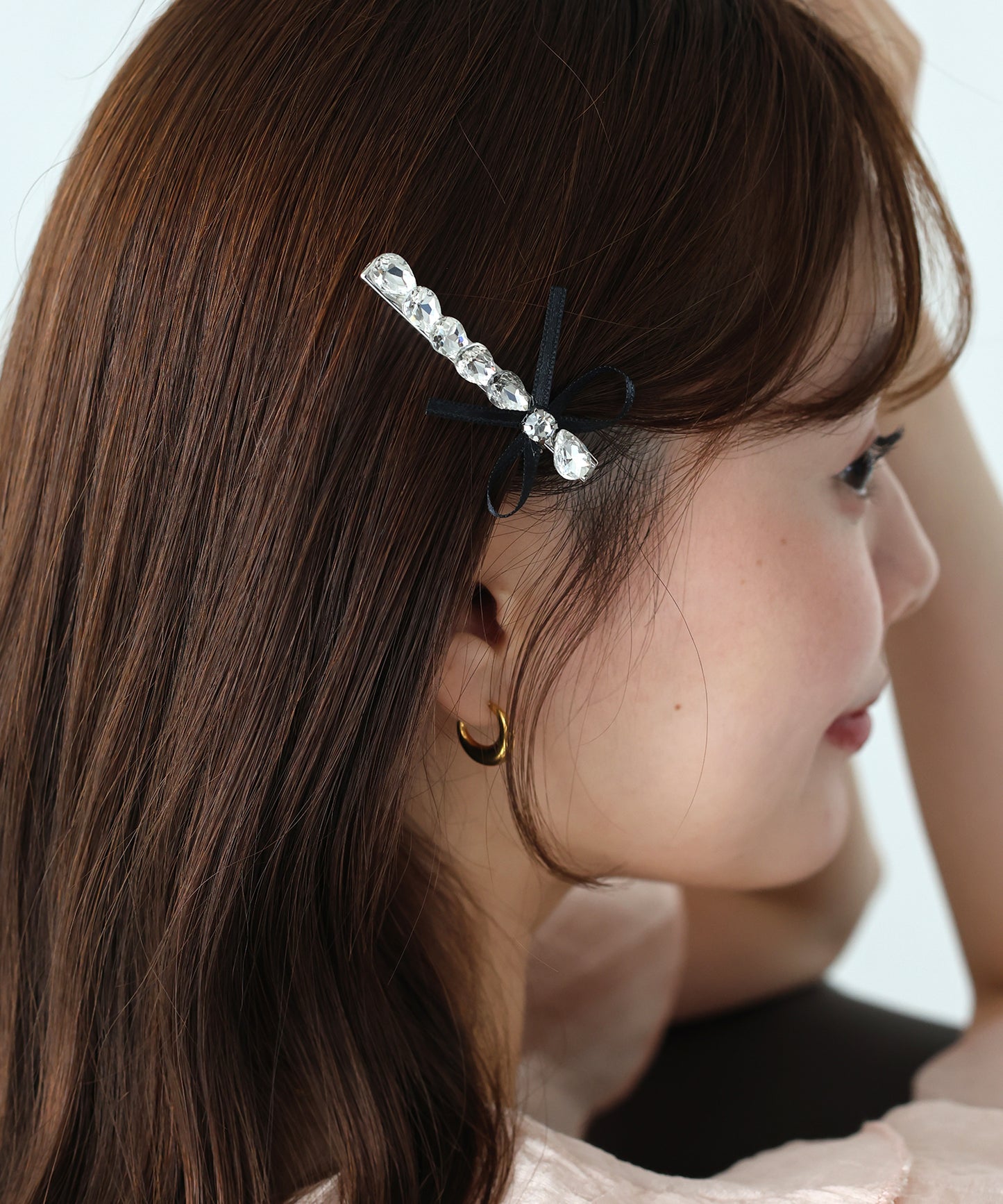 ビジューリボンヘアピン【メール便】