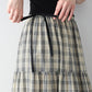 チェック柄サイドリボンティアードスカート