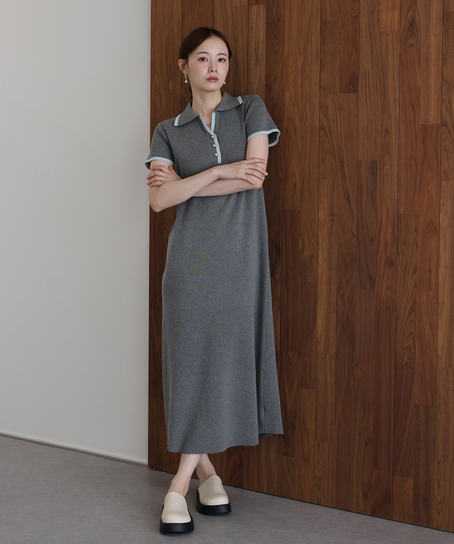 【早割5％OFF】バイカラースキッパーワンピース