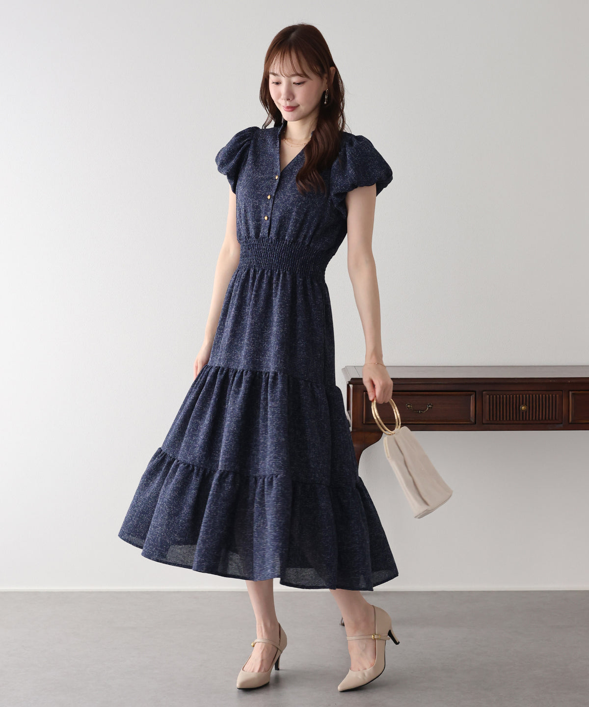 【早割5％OFF】バルーンスリーブツイードワンピース