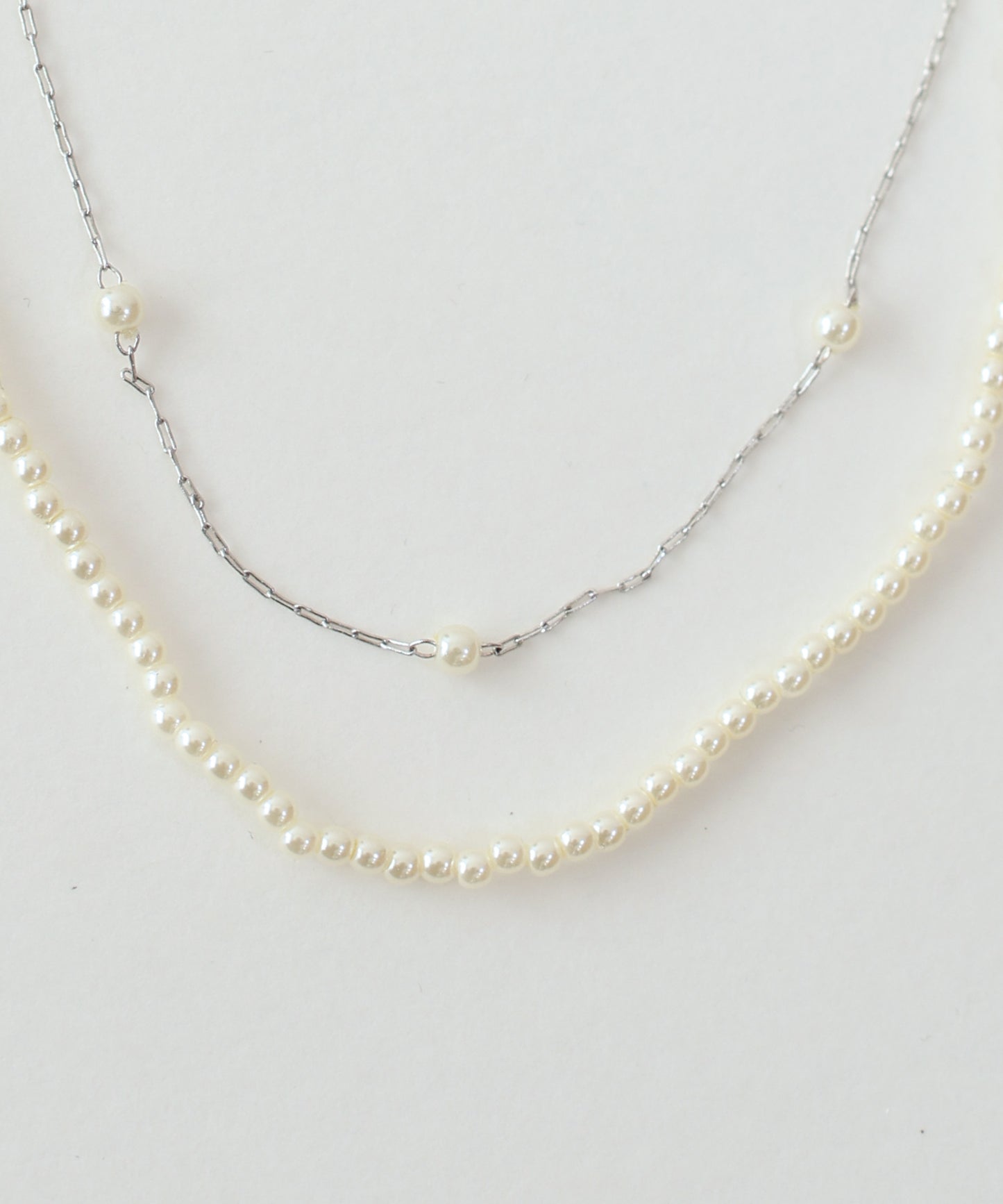 パール2連ネックレス/ ニッケルフリー【ネコポス】