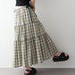 チェック柄サイドリボンティアードスカート