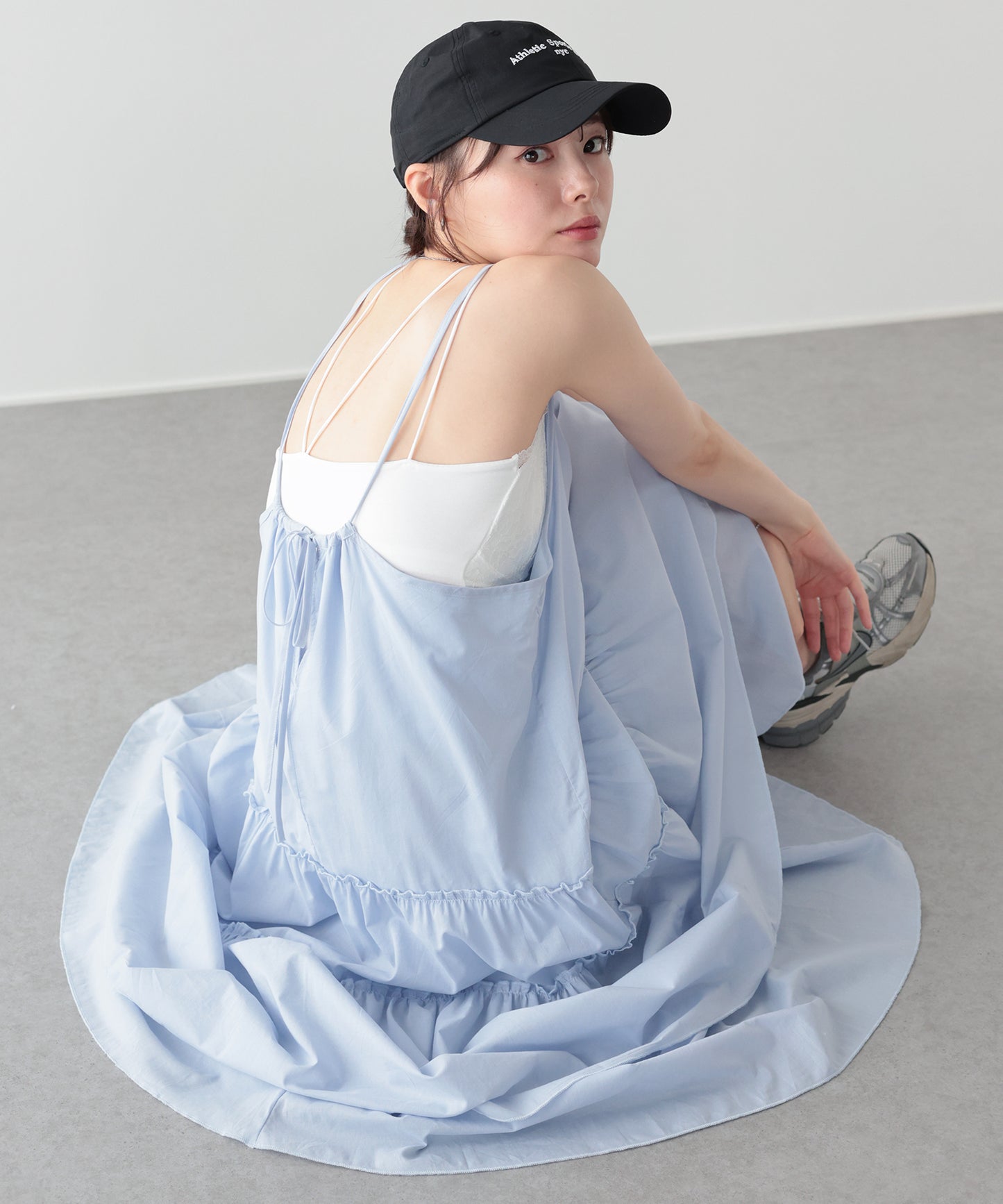 【早割5％OFF】ランダムティアードキャミワンピース