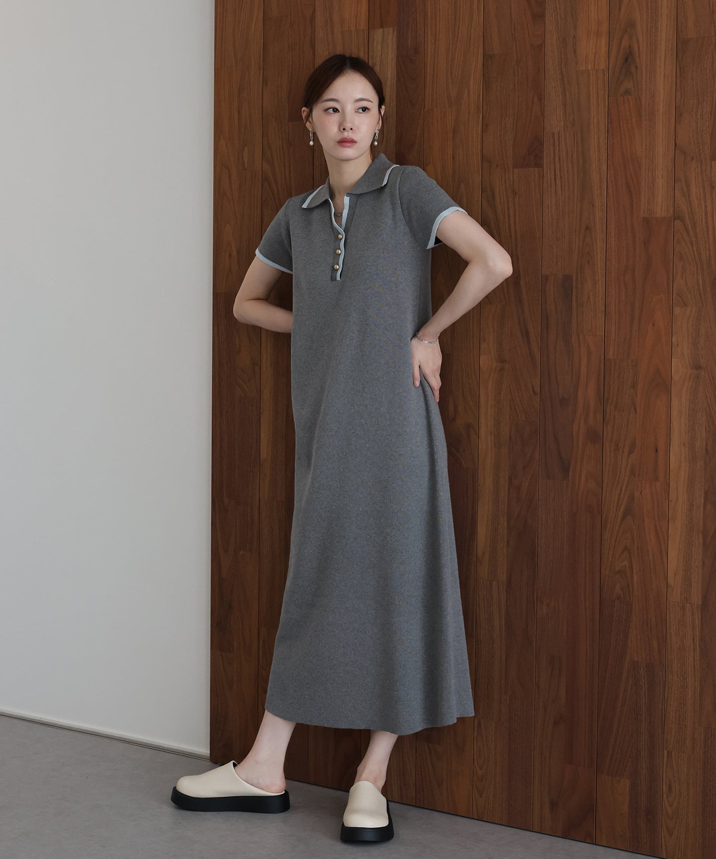 【早割5％OFF】バイカラースキッパーワンピース