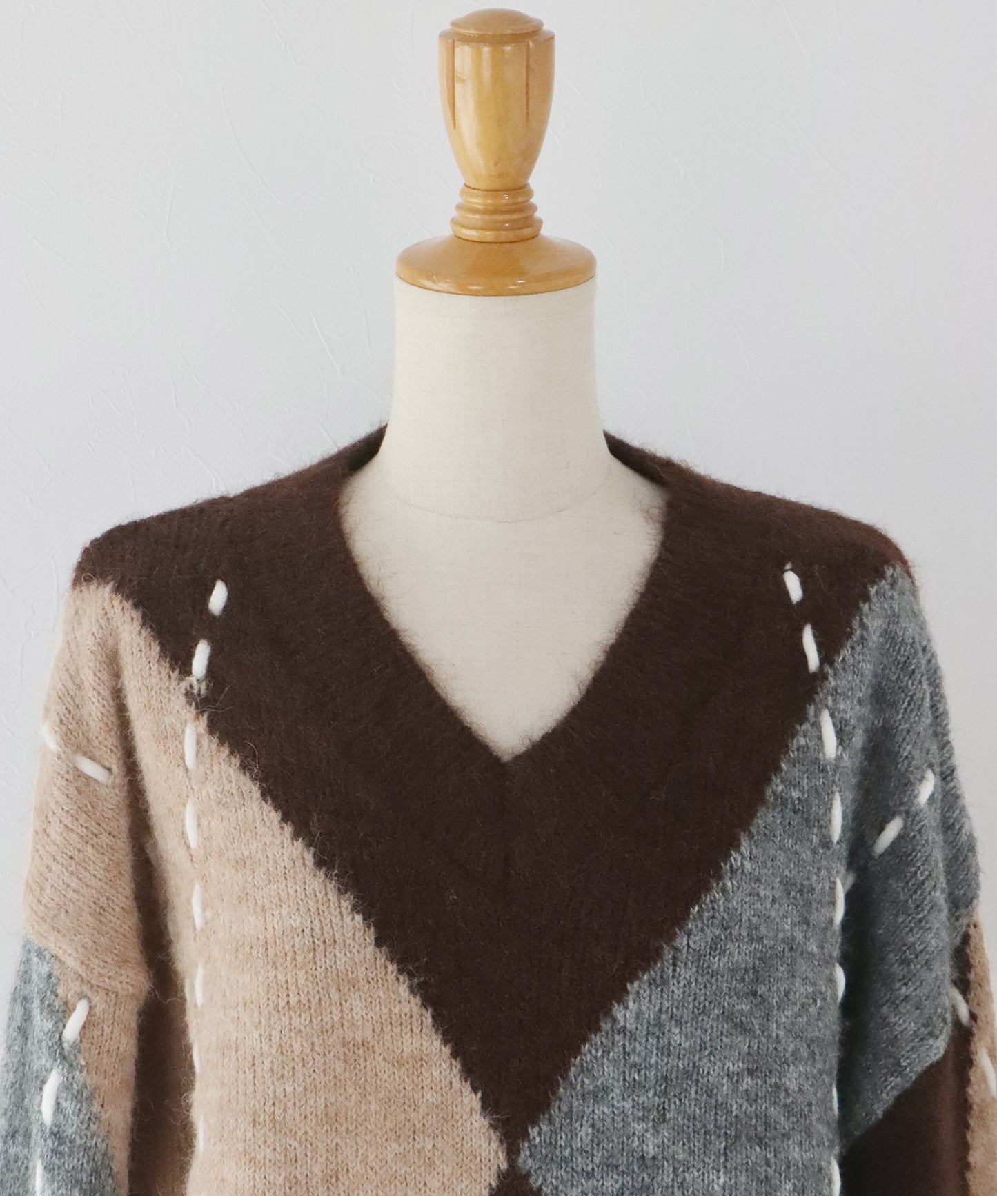 アーガイル柄ルーズニット