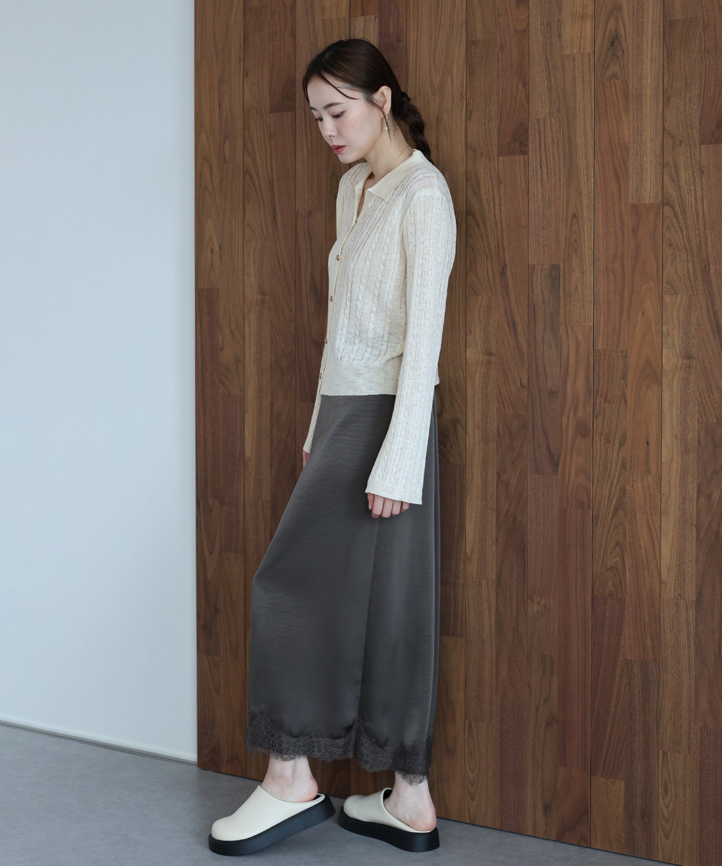 【早割5％OFF】シアーケーブルニットカーディガン