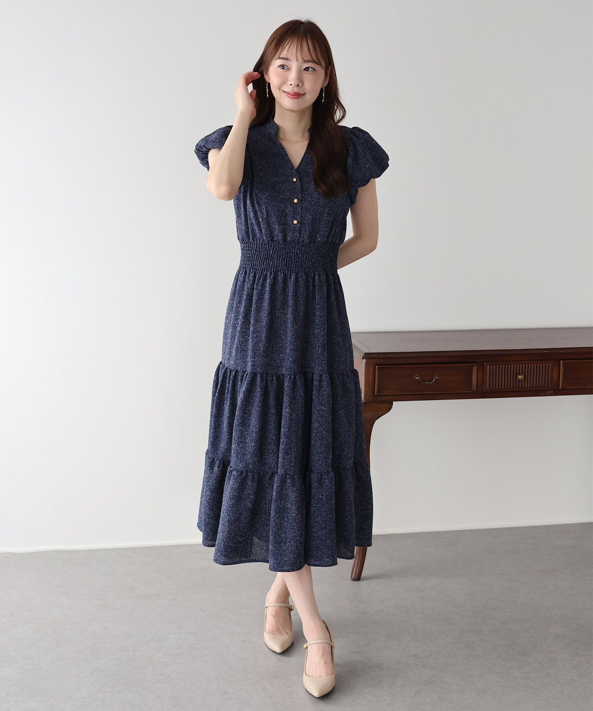 【早割5％OFF】バルーンスリーブツイードワンピース