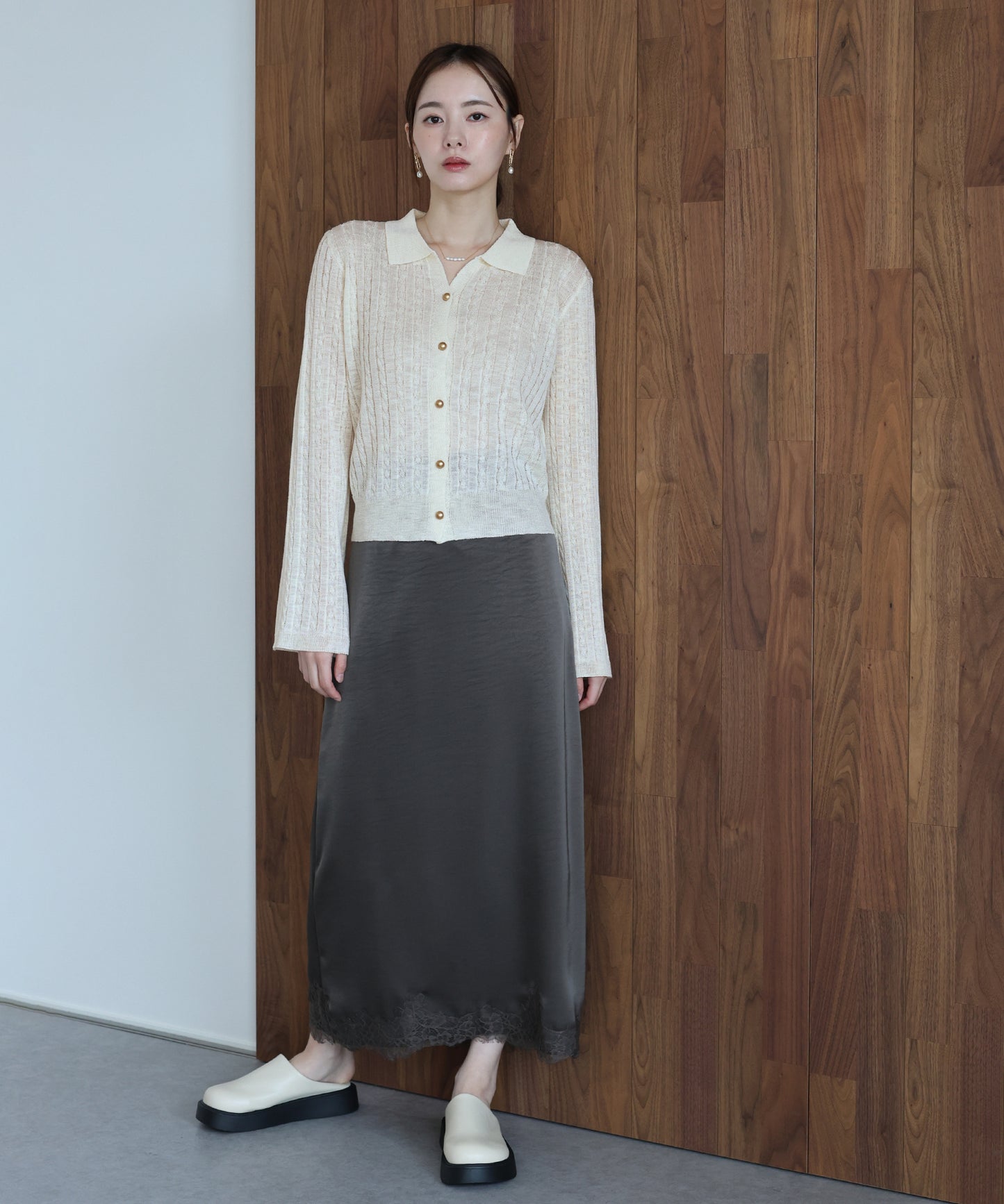 【早割5％OFF】シアーケーブルニットカーディガン