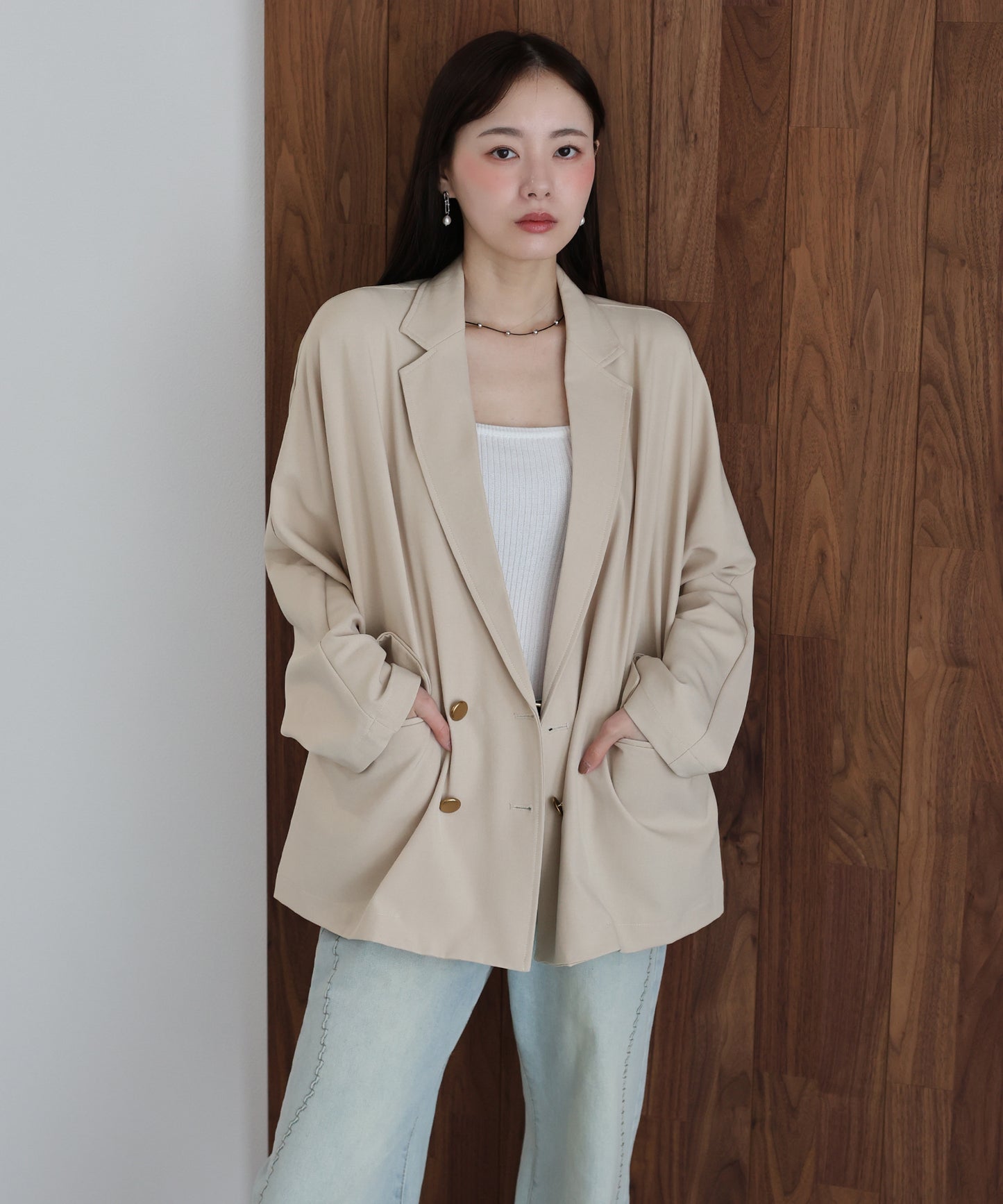 【早割5％OFF】リネンライクシャツジャケット