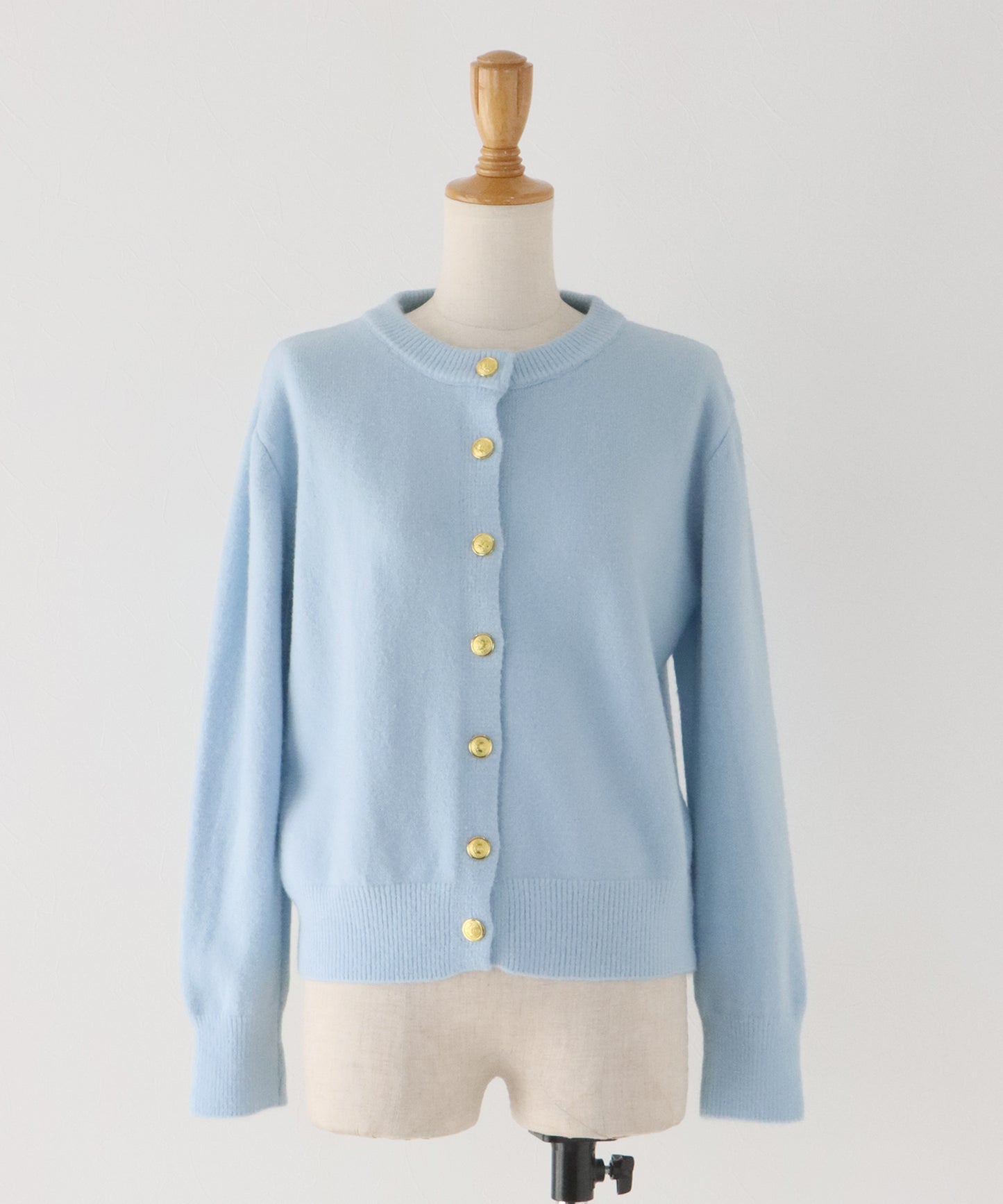 【早割5％OFF】金ボタンクルーネックカーディガン