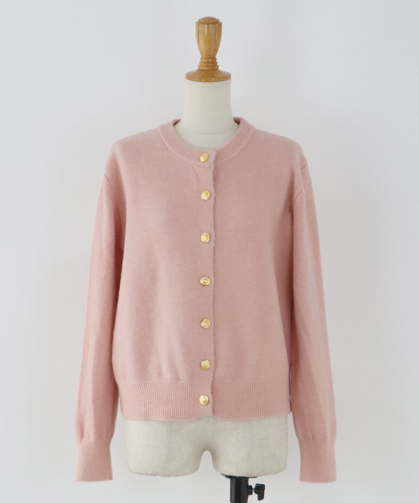 【早割5％OFF】金ボタンクルーネックカーディガン
