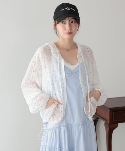 【早割5％OFF】フード付きドットシアーシャツ【メール便】