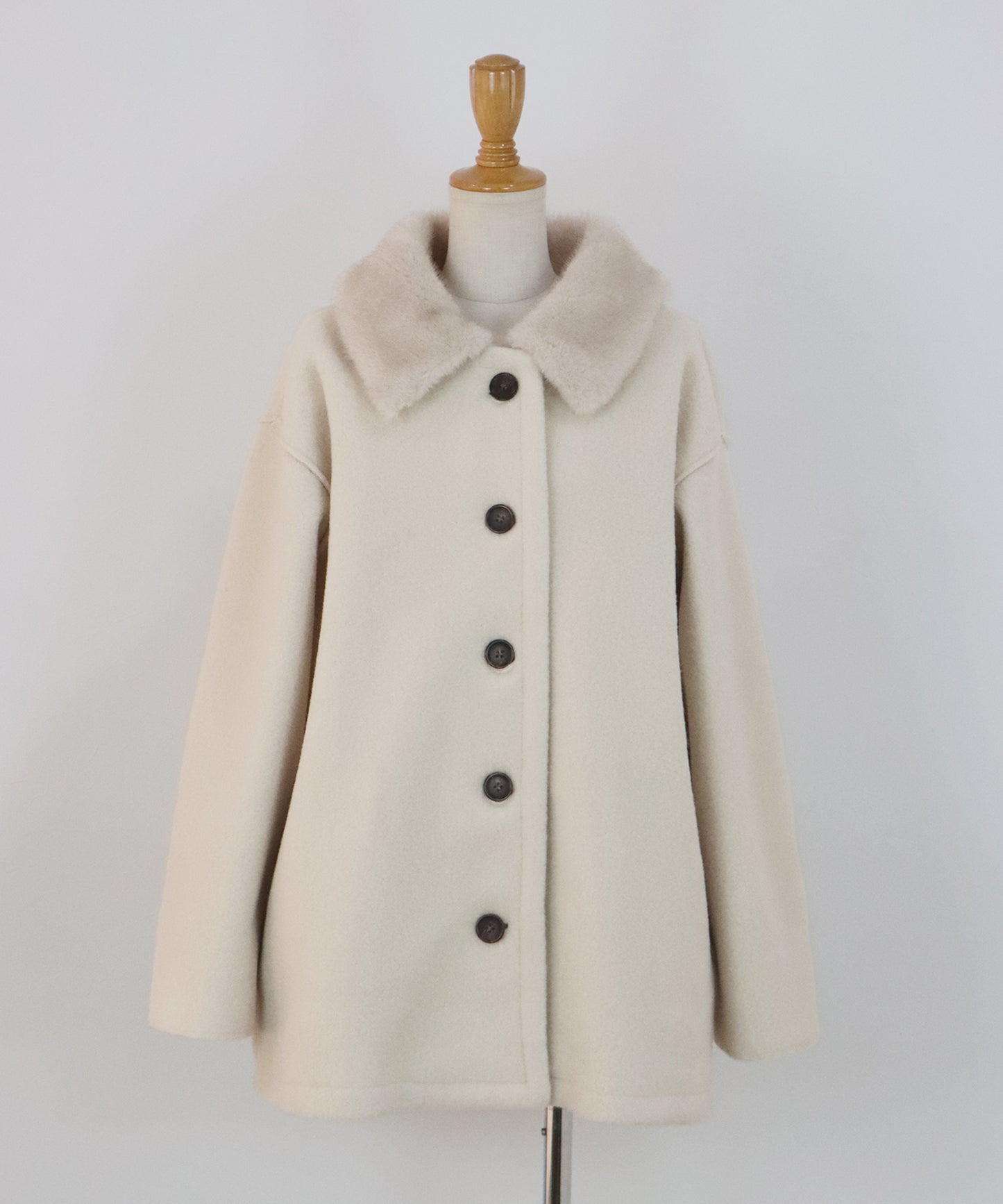 【早割5％OFF】ファー付きボアハーフコート