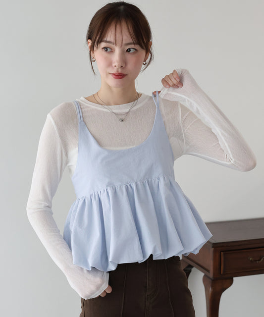 【早割5％OFF】バルーンビスチェ＆チュールカットソーセット