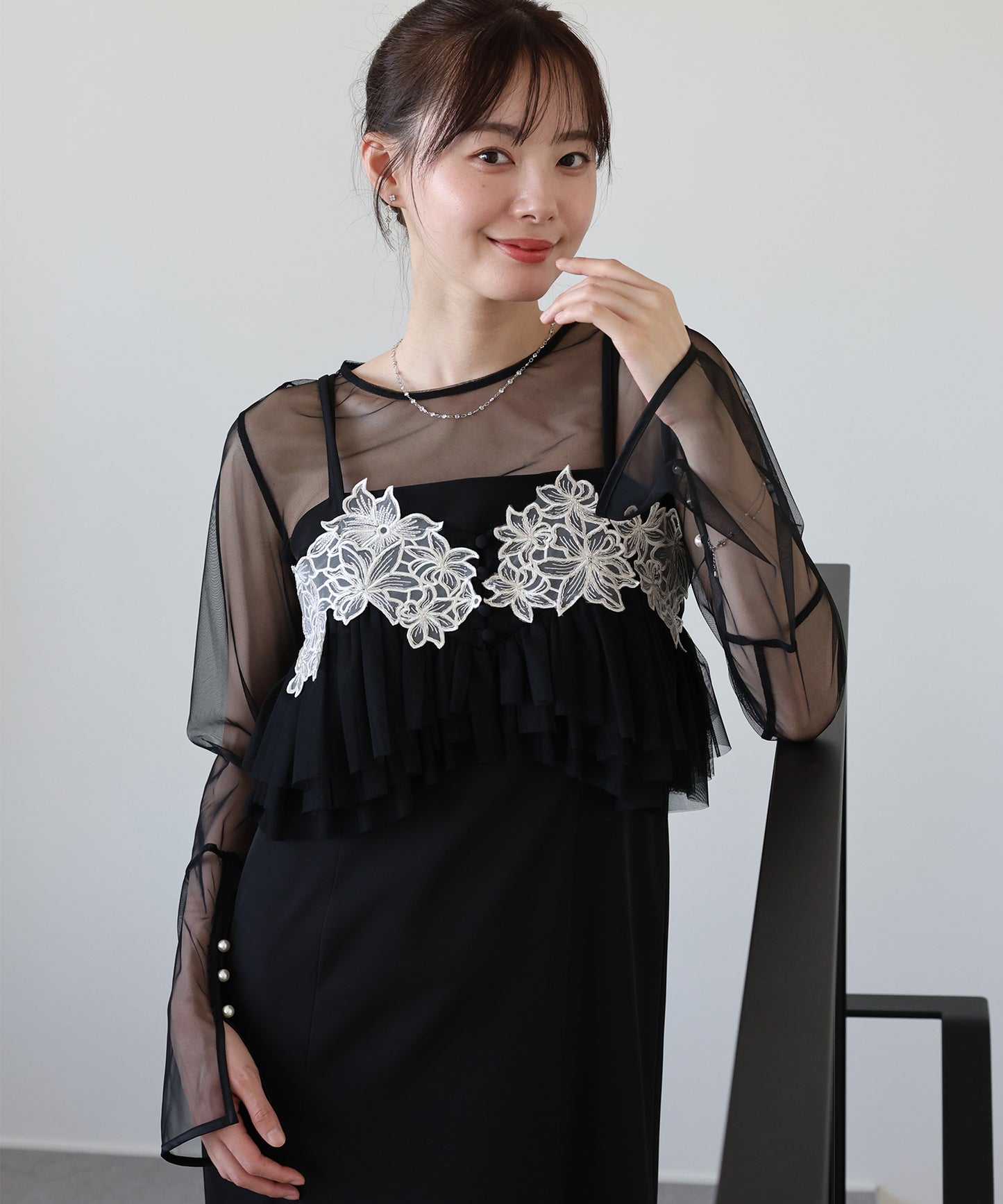 【早割5％OFF】レースビスチェセットドレス 3点セット