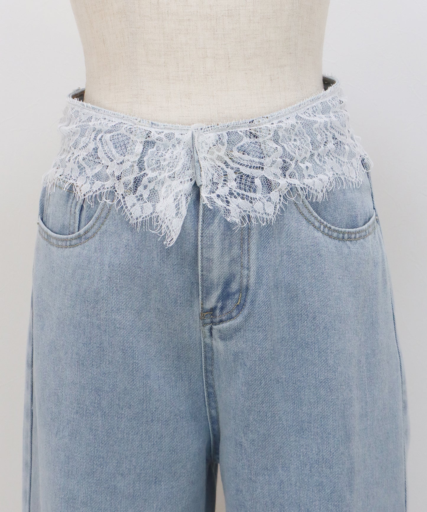 【早割5％OFF】ウエストレースデニムパンツ
