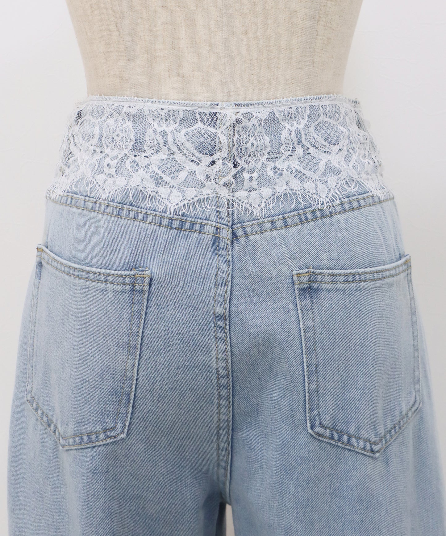 【早割5％OFF】ウエストレースデニムパンツ