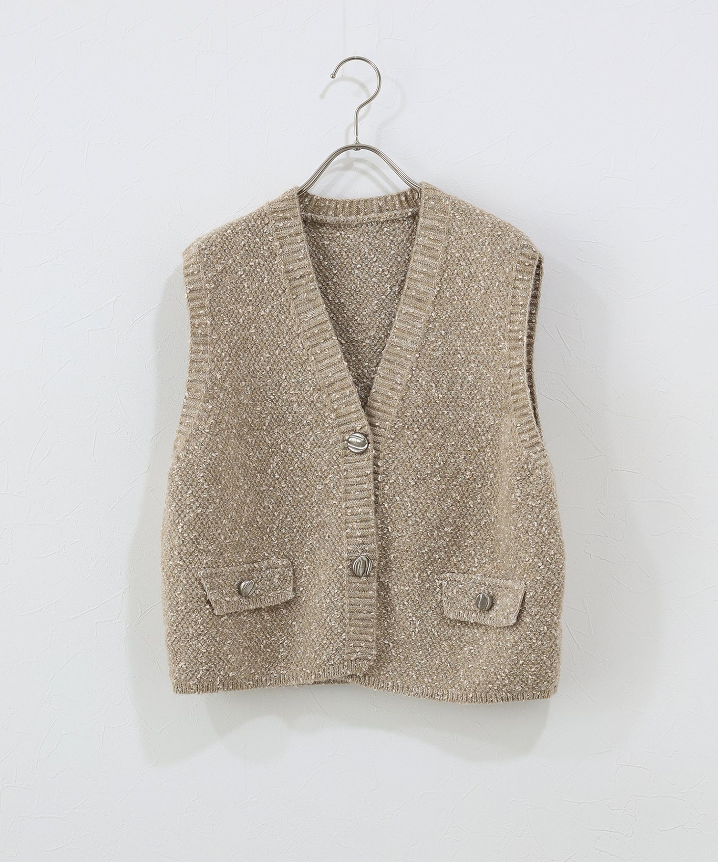 【早割5％OFF】ニュアンスボタンメランジニットベスト[ J by blue ]