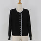 【早割5％OFF】レーストリムパールボタンカーディガン