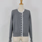 【早割5％OFF】レーストリムパールボタンカーディガン