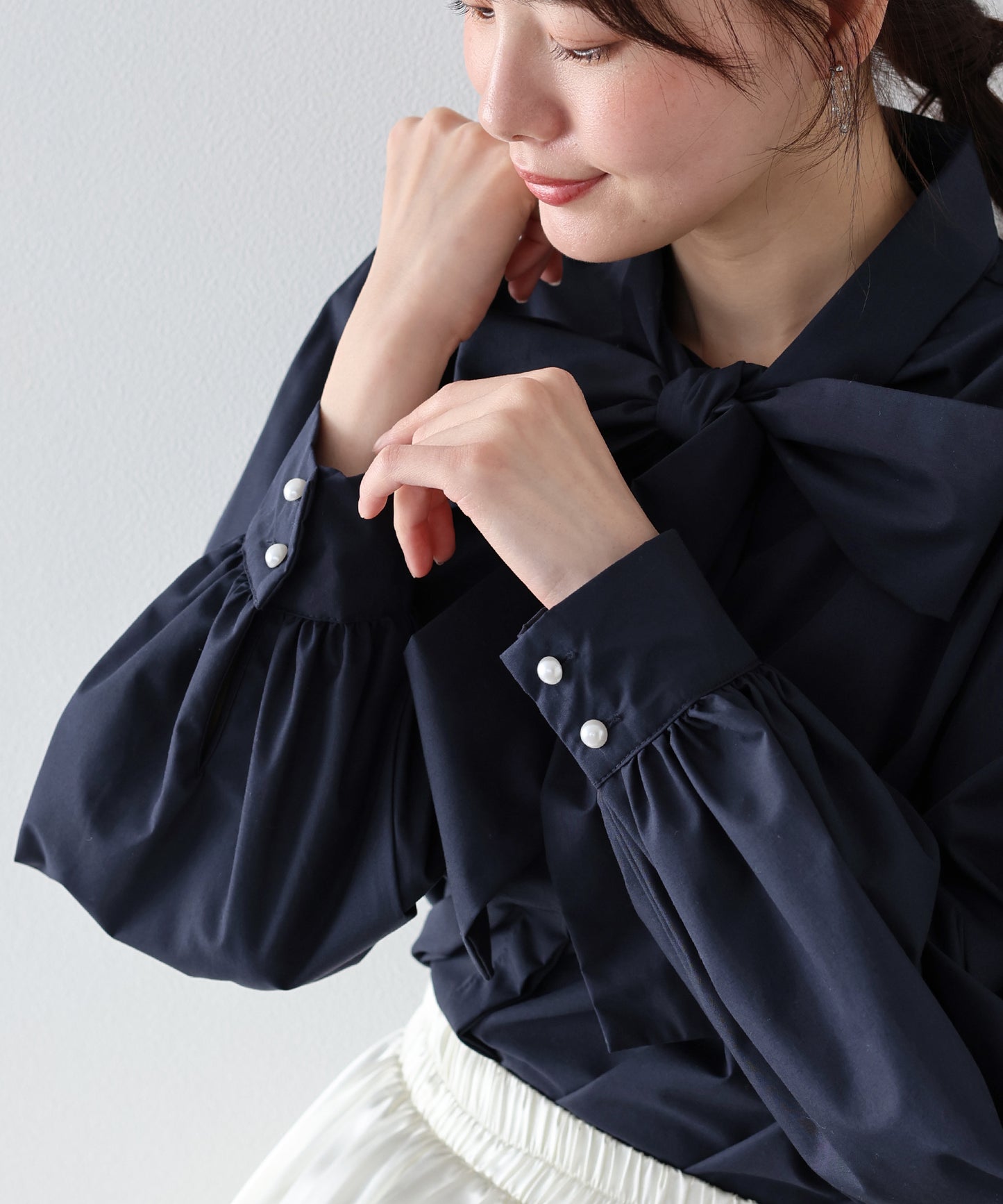 ビッグリボンボウタイブラウス【ネコポス】