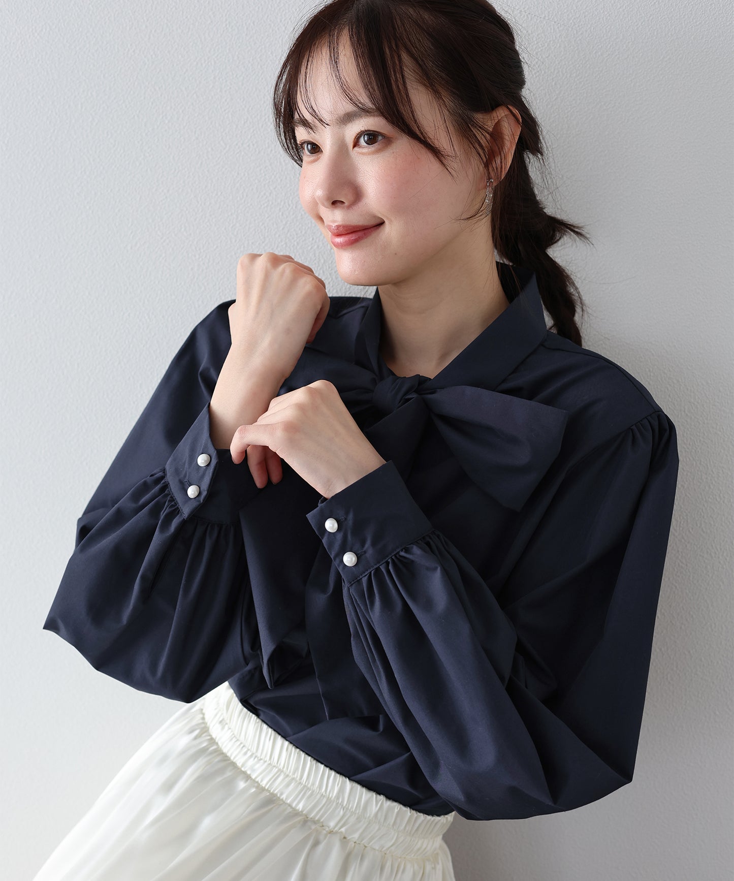 ビッグリボンボウタイブラウス【ネコポス】