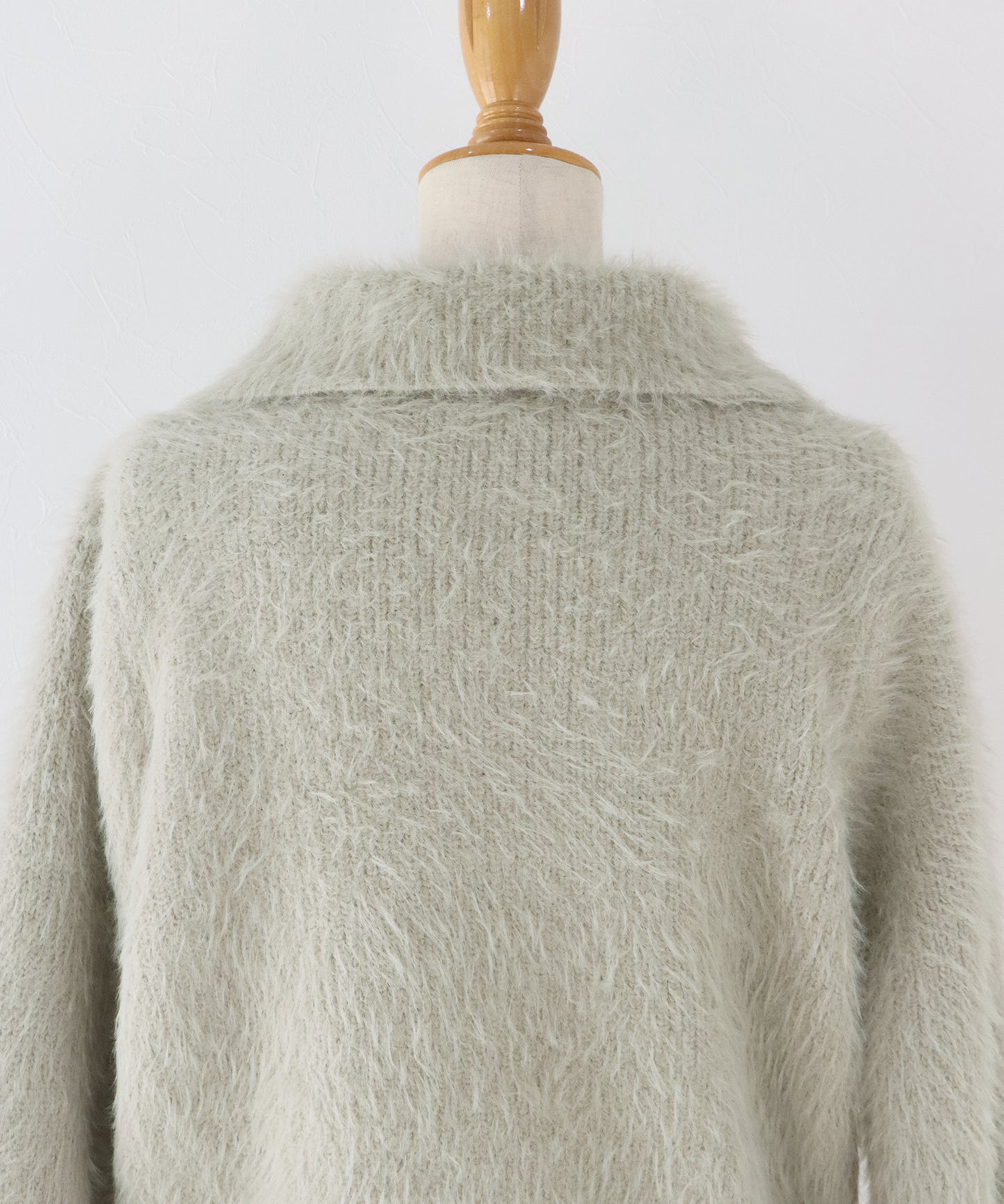 【早割5％OFF】シャギーポロ襟カーディガン