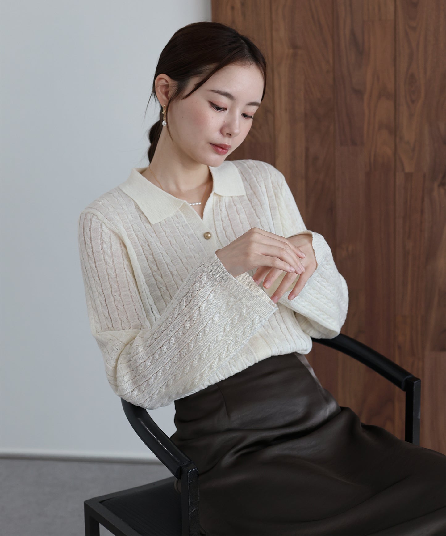 【早割5％OFF】シアーケーブルニットカーディガン