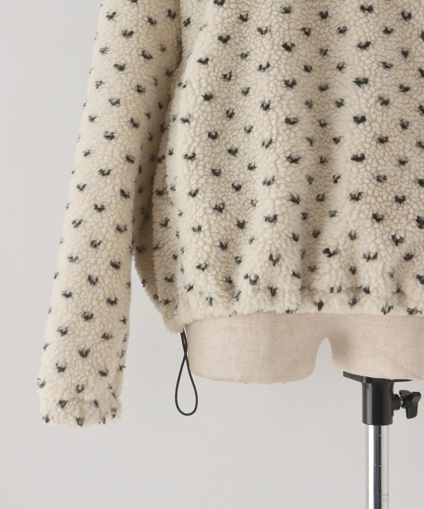 【早割5％OFF】ハート柄ボアハーフボタンプルオーバー