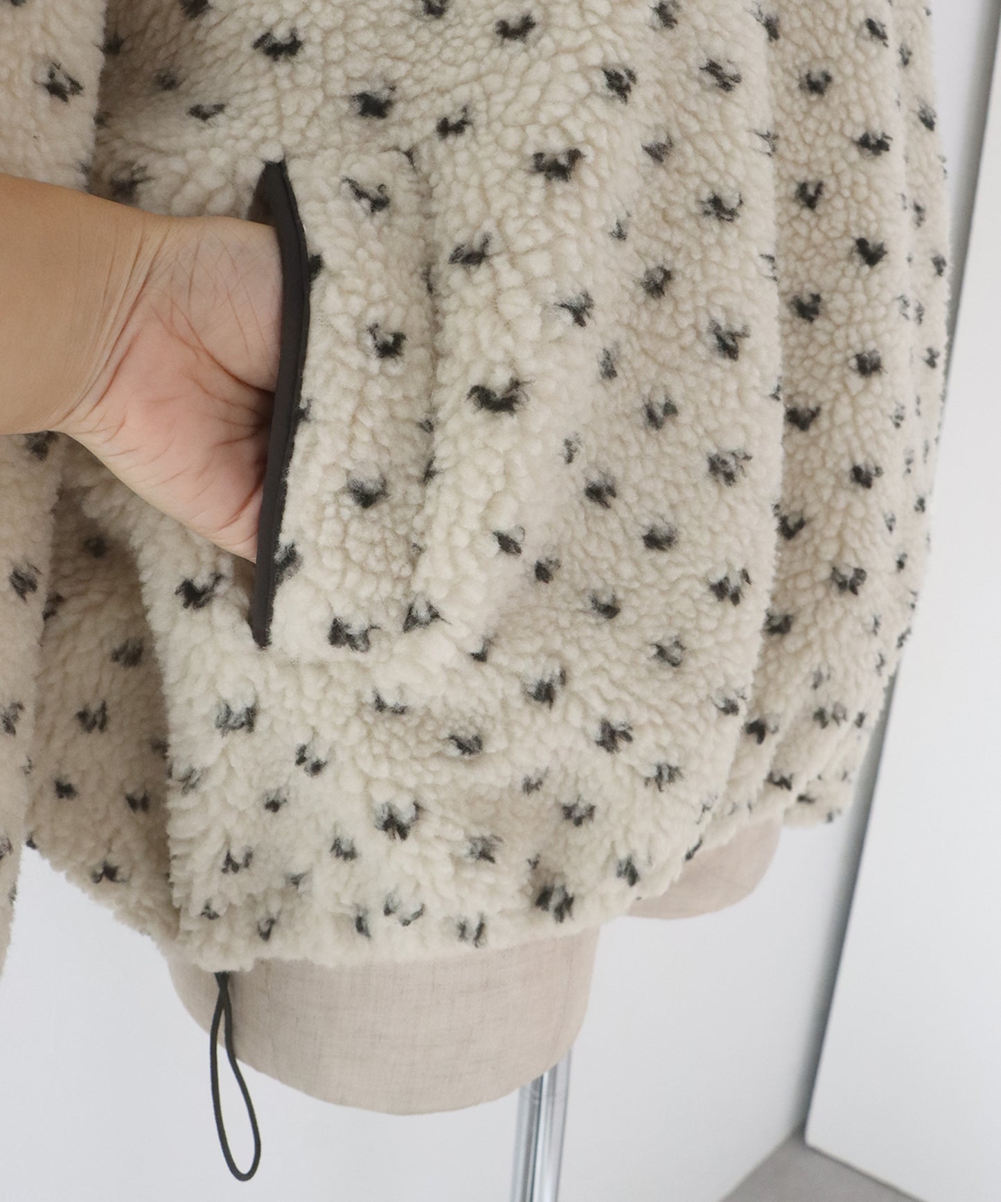 【早割5％OFF】ハート柄ボアハーフボタンプルオーバー