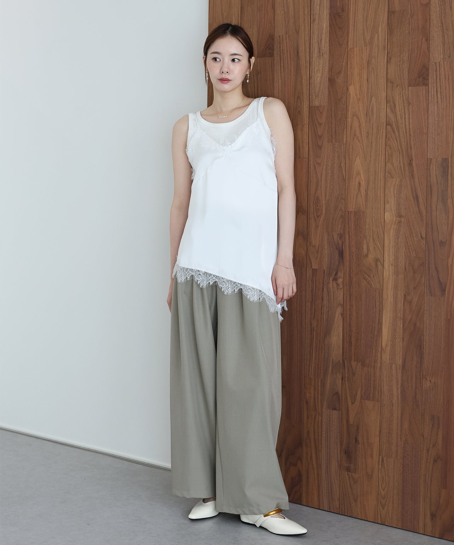 【早割5％OFF】レースサテンキャミソール