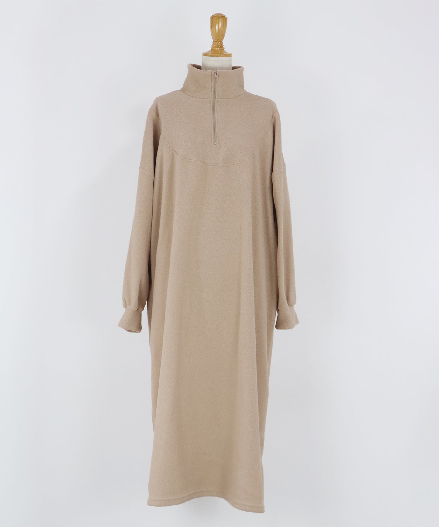 【早割5％OFF】ハーフジップフリースワンピース