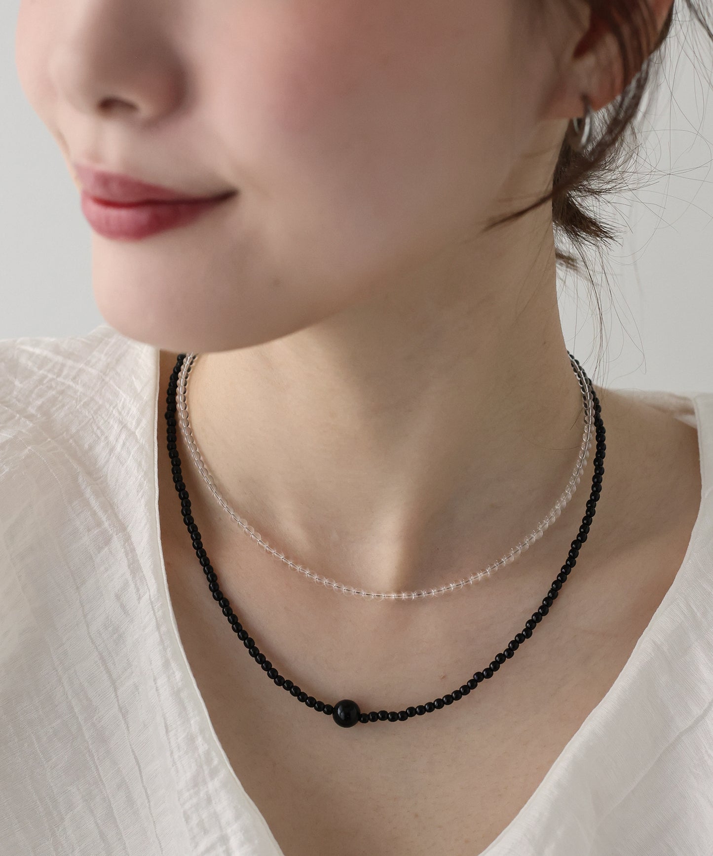 【早割5％OFF】クリアカラービーズネックレス【ネコポス】