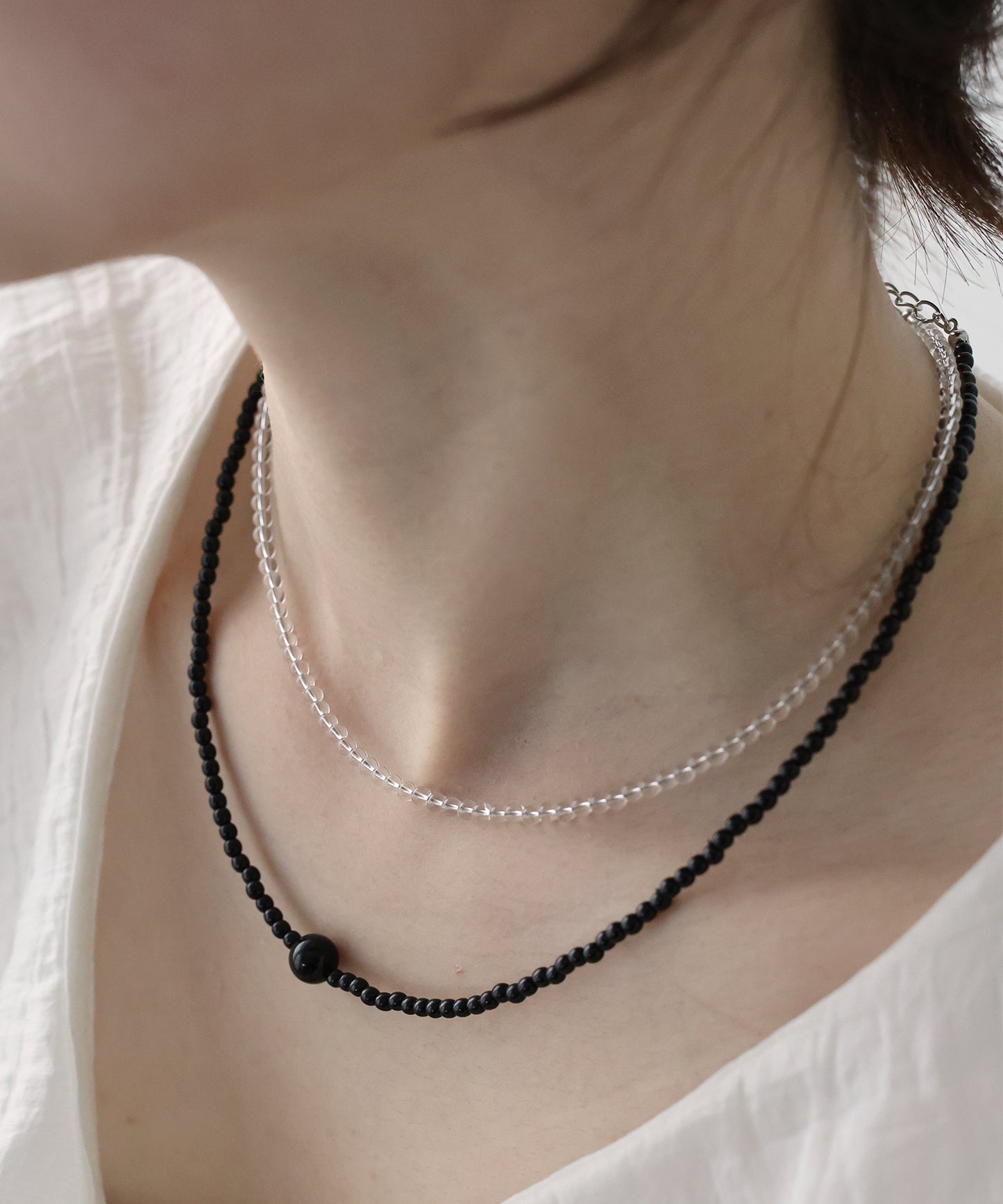 【早割5％OFF】クリアカラービーズネックレス【ネコポス】