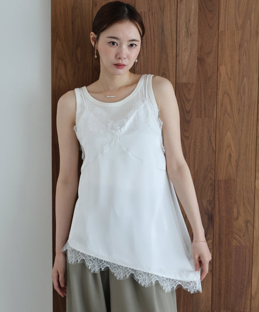【早割5％OFF】レースサテンキャミソール