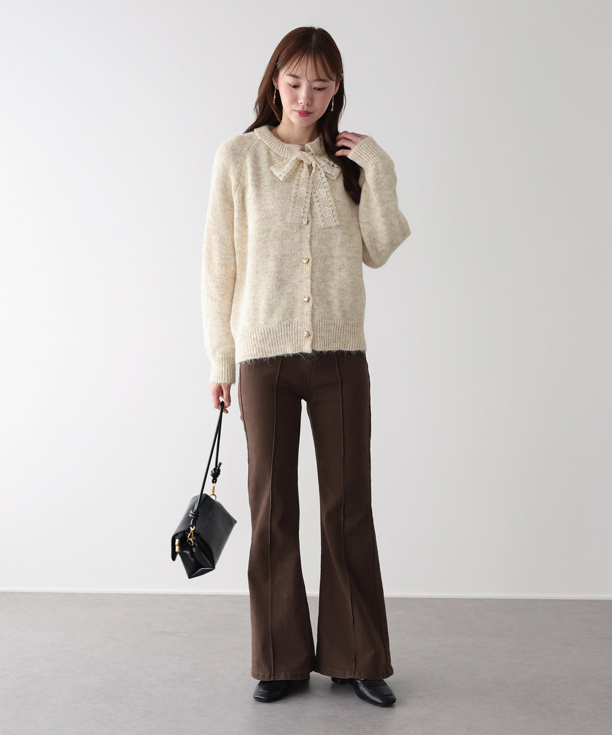 【早割5％OFF】レースリボンカーディガン