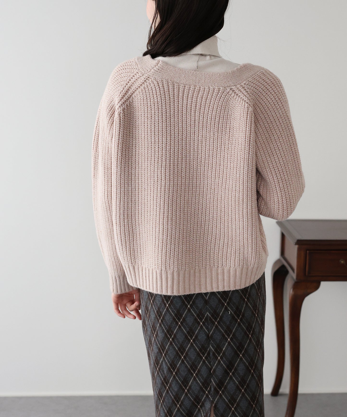 ビジューリボンボタンカーディガン