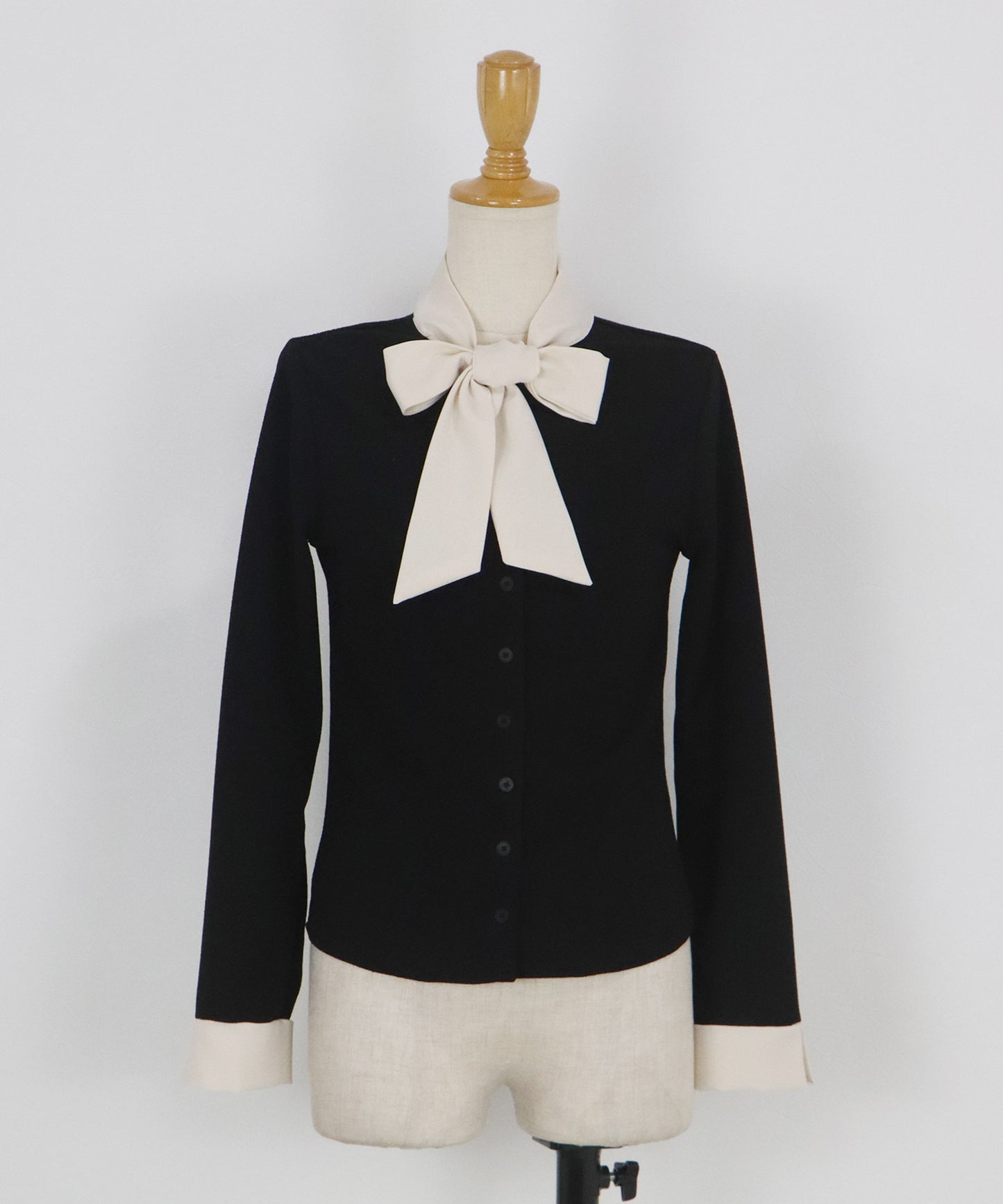 【早割5％OFF】ボウタイシャツドッキングカーディガン