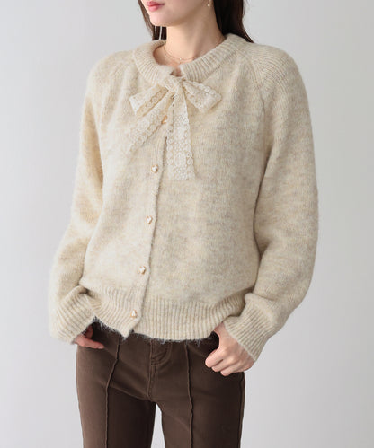 【早割5％OFF】レースリボンカーディガン