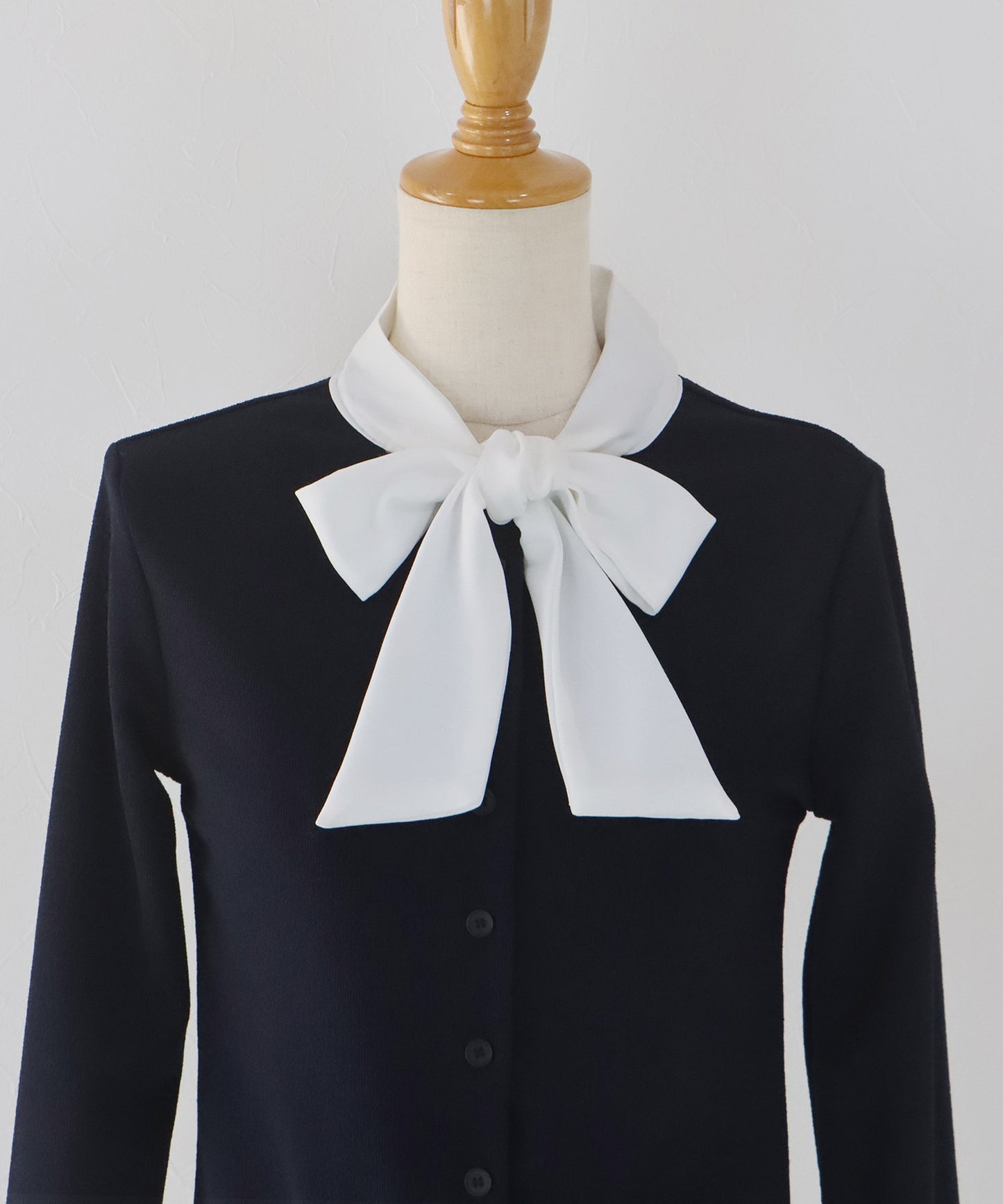 【早割5％OFF】ボウタイシャツドッキングカーディガン