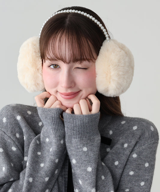 【早割5％OFF】パールファーイヤーマフ