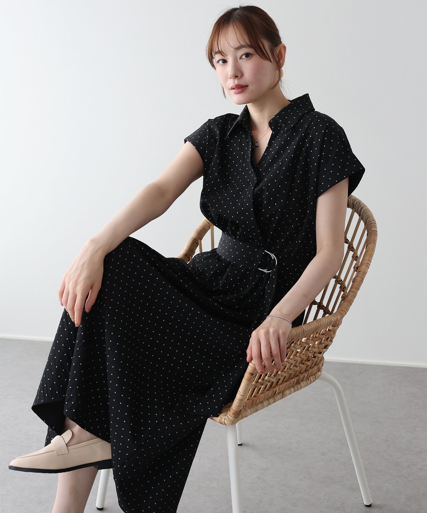 カシュクールシャツワンピース