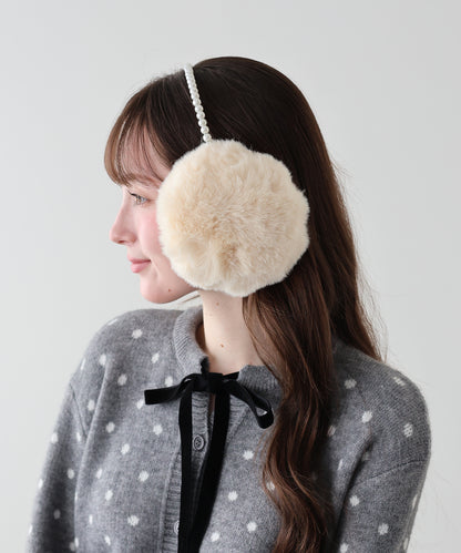 【早割5％OFF】パールファーイヤーマフ