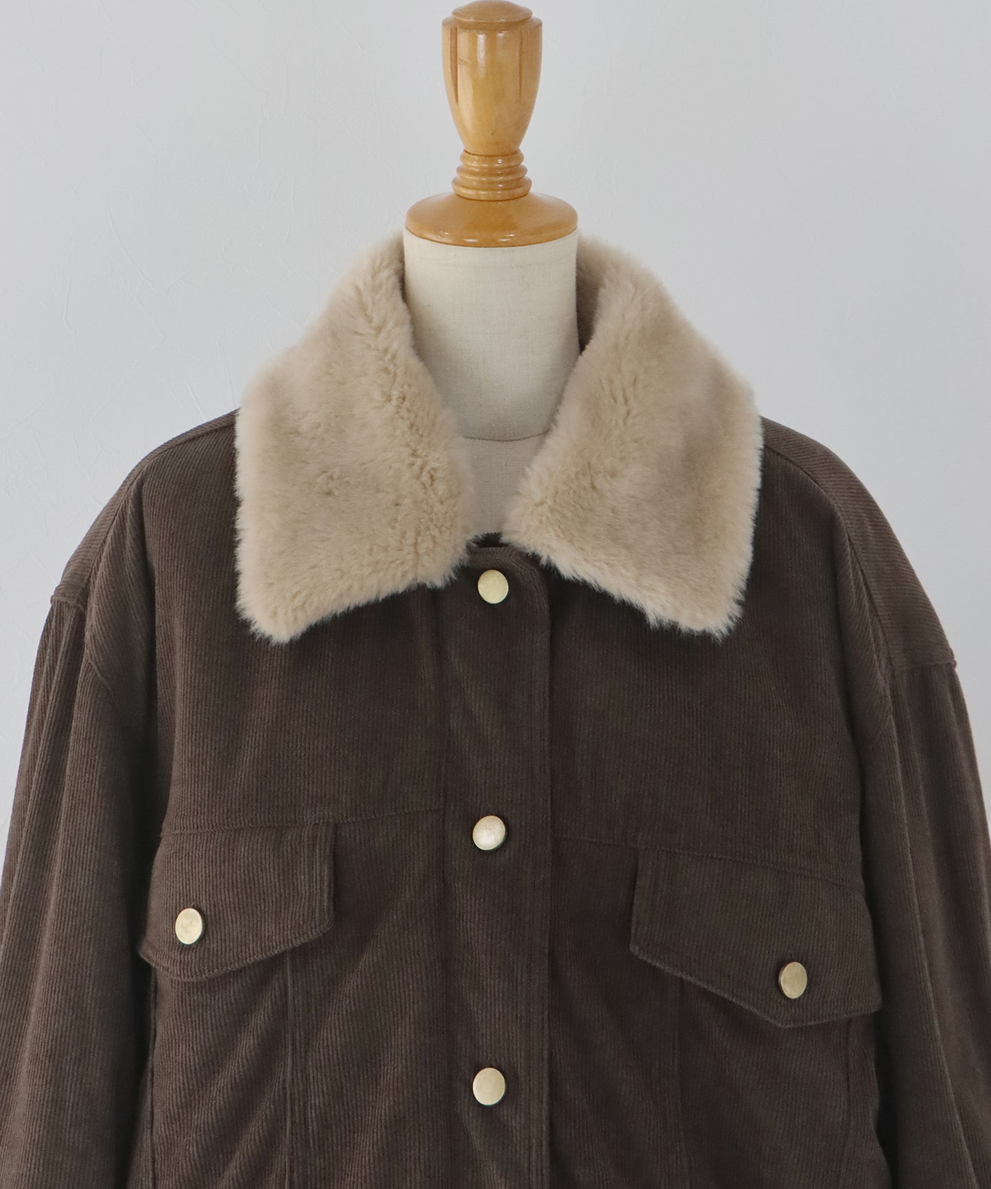 【早割5％OFF】ボア襟付きコーデュロイブルゾン