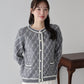 スクエアジャガードカーディガン