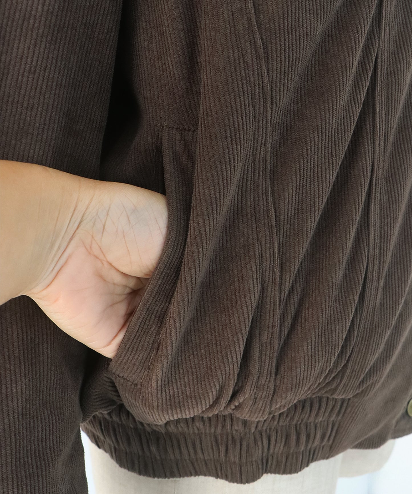 【早割5％OFF】ボア襟付きコーデュロイブルゾン