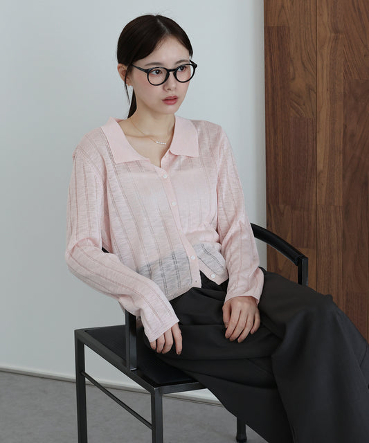 シアーポロニットカーディガン【ネコポス】