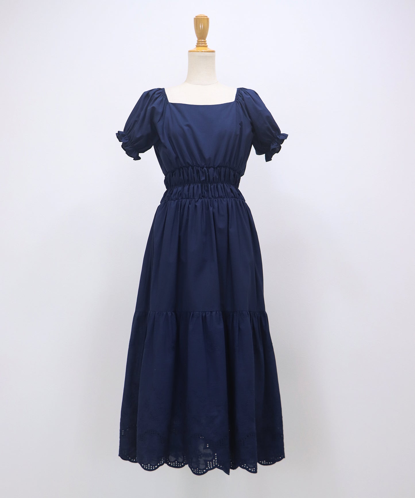 【早割5％OFF】コットンレースオフショルダーワンピース