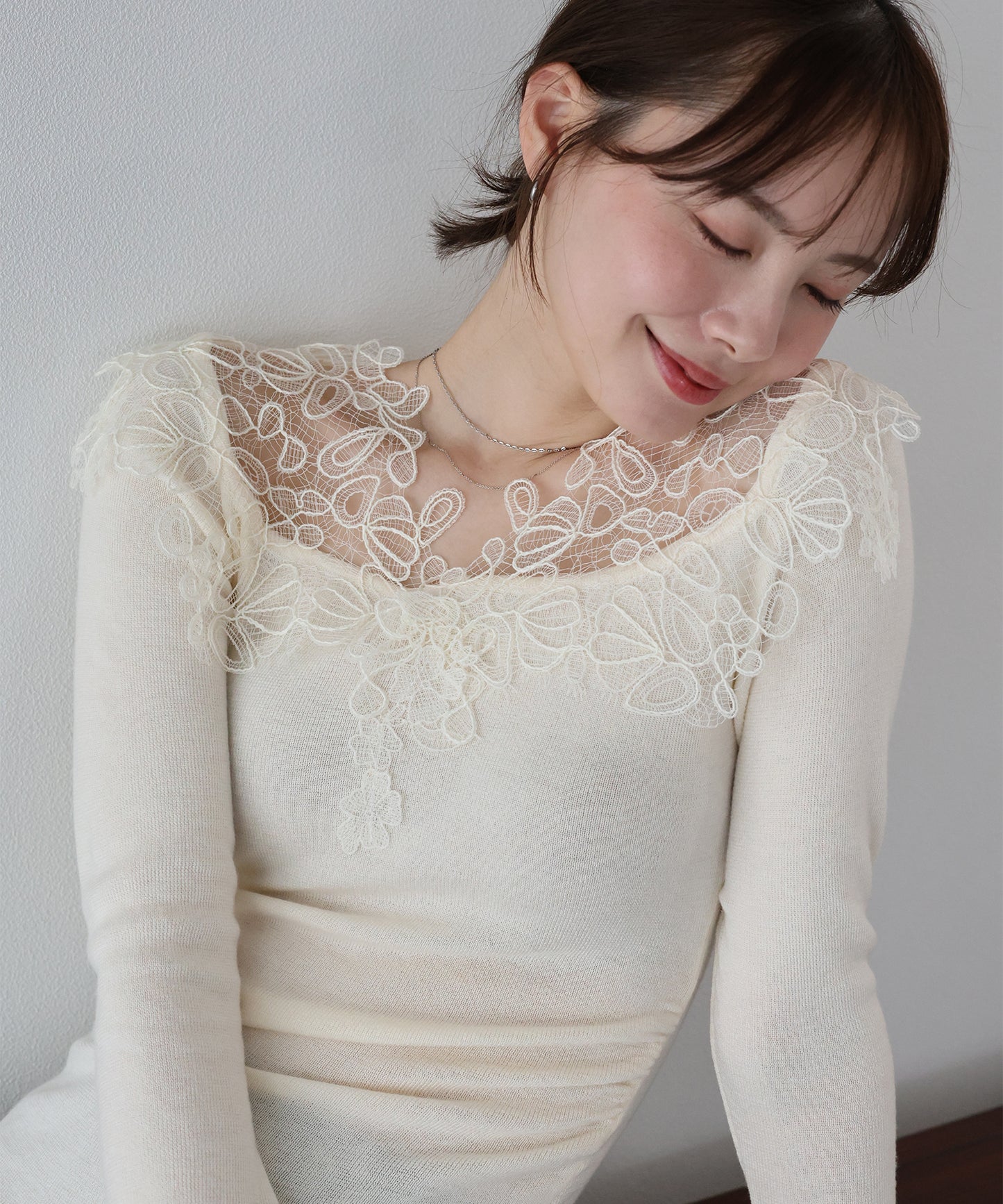 【早割5％OFF】フラワーレースニット【ネコポス】